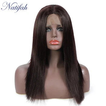 

Natifah Short Straight Wig Black Wig Synthetic Lace Front Wigs 150% Density Middle Part Straight Wigs For Black Women