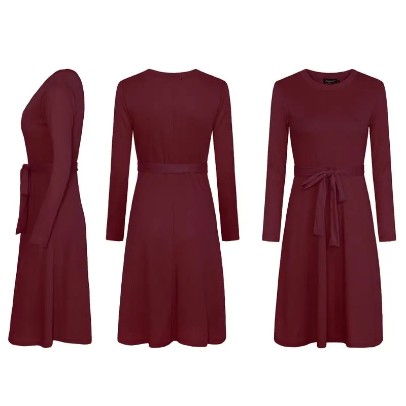 red sweater swing dress