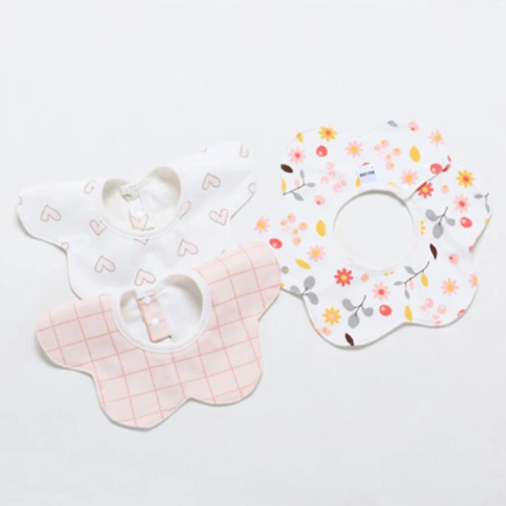 5Pcs/Lot Baby Bibs Waterproof Round 360 Degree Rotation Saliva Towel Infant Feeding Apron Newborn Stuff Wholesale