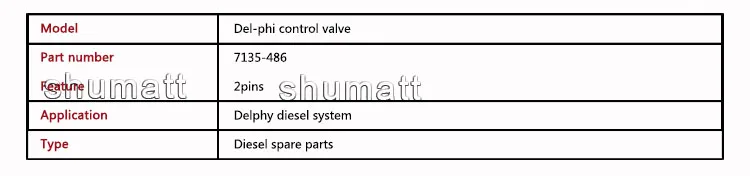 SHUMAT 7135-486 регулирующий клапан с 2PIN дизельная топливная система запасные части применимые для V0L/V0 3155040 топливный инжектор подлинный