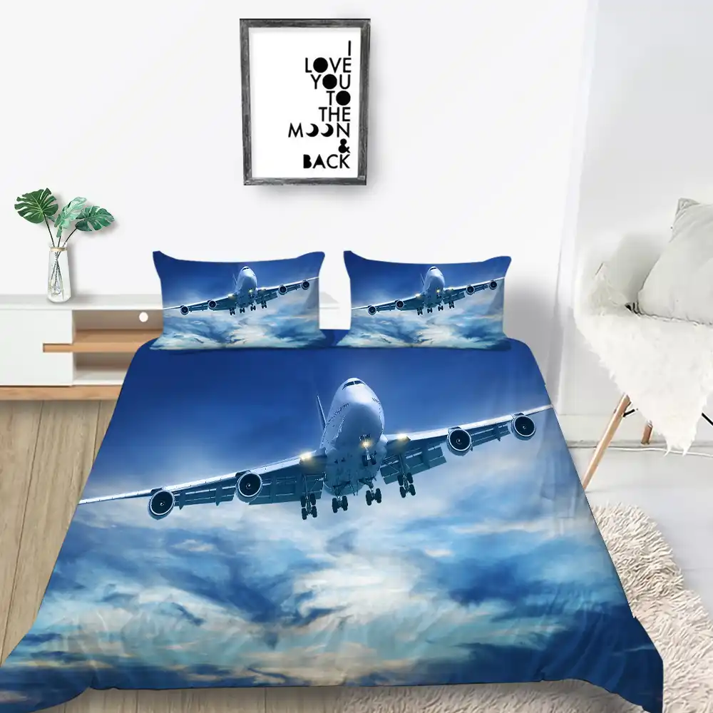 Airplane Bedding Set Blue Sky Freah Lifelike Fashion 3d Duvet Cover King Queen Twin Full Single Double Unique Design Bed Set Bedding Sets Aliexpress