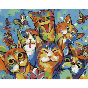 

Colour the cat.Hand Made Paint High Quality Canvas Beautiful Painting By Numbers Surprise Gift Great Accomplishment