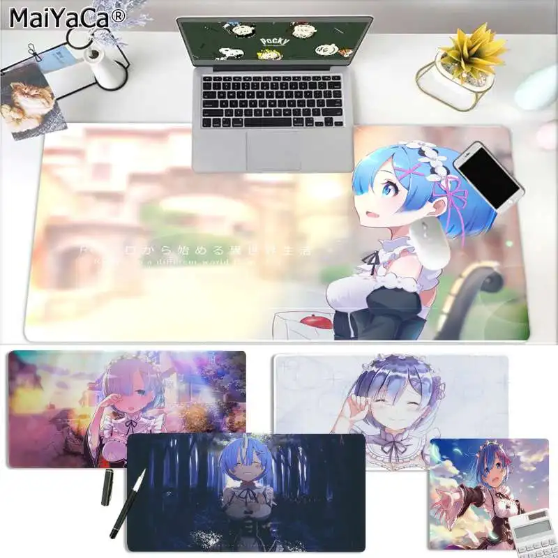 MaiYaCa высокое качество Rem Re Zero Аниме девушка уникальный Настольный коврик игровой коврик для мыши большой коврик для мыши клавиатуры коврик