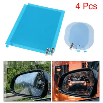 

X Autohaux 4pcs Car Anti Rain Anti-glare Waterproof Clear Film Protective Sticker for Rearview Mirror and Side Window