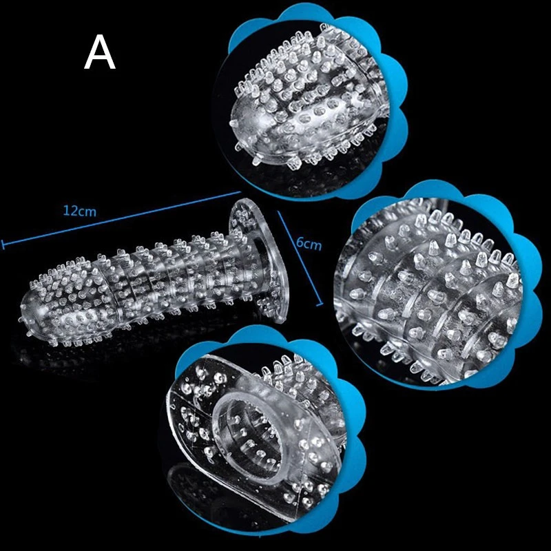 Silicone Reusable Condoms Time Delay Crystal Penis Rings Male Penis Extension Sleeves Cock Rings Adult Sex Toys for Men 5 Types1