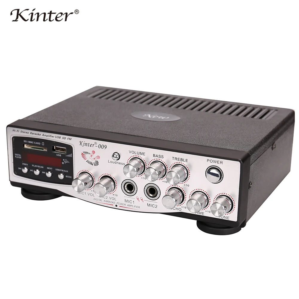 Kinter 009 профессиональный усилитель караоке аудио 2 канала питания ac220в DC Mic вход USB SD