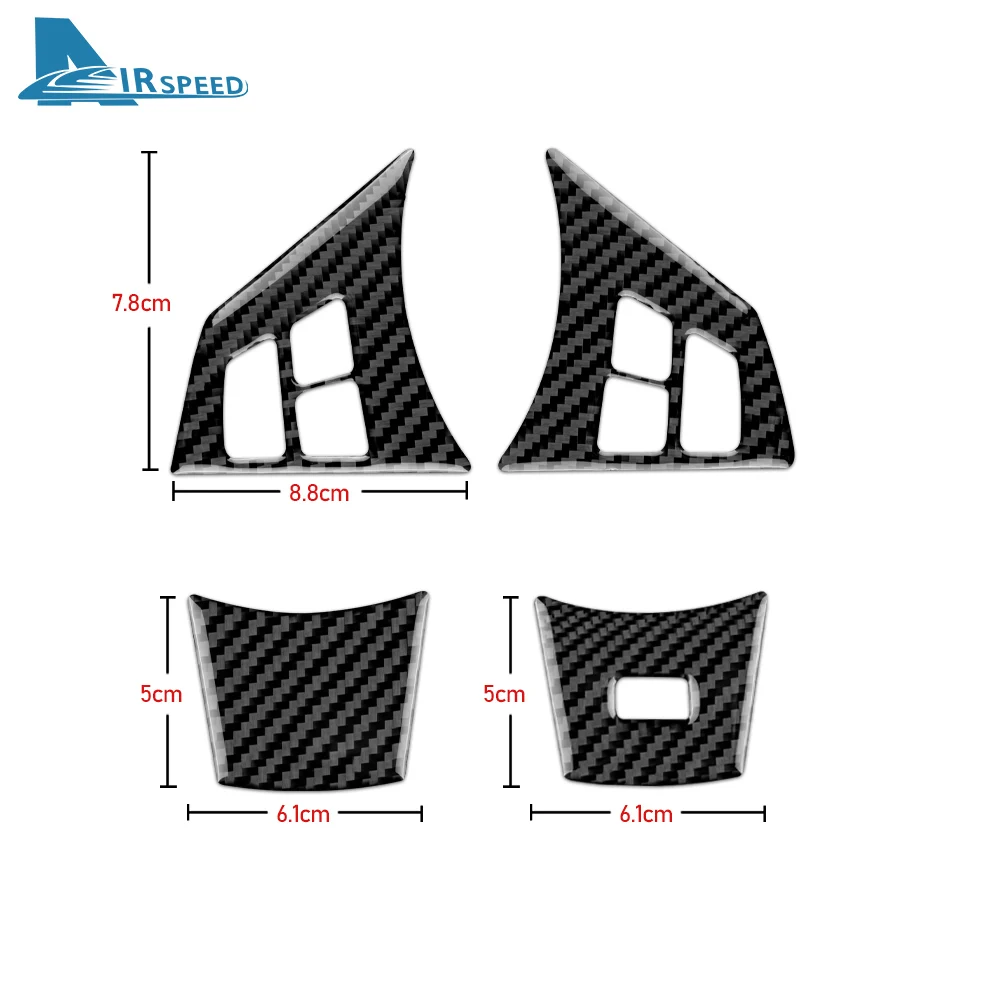 Carbon Fiber Car Steering Wheel Button Switch Frame Sticker Trim For BMW E63 E64 2004-2010