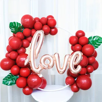 

High Quality Latex Ballons Set Pack for Party Suppies Balloon Ring Kit Chain Wreath Circle Balloon Hoop with Leaf Baby Shower