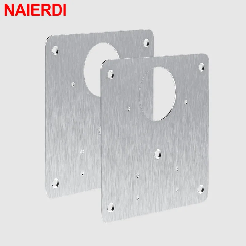 NAIERDI 1/2/4/8PCS Hinge Repair Plate Resistant Stainless Steel Furniture Mounted Plate Cabinet Door Hinges Repair Mount Tool hinge repair plate