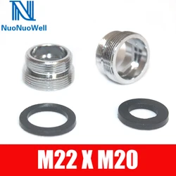 2pcs M22 x M20 Male Thread Reducer Spray Machine Faucet  Bathroom Shower Transform Adapter Kitchen Water Tape Joint