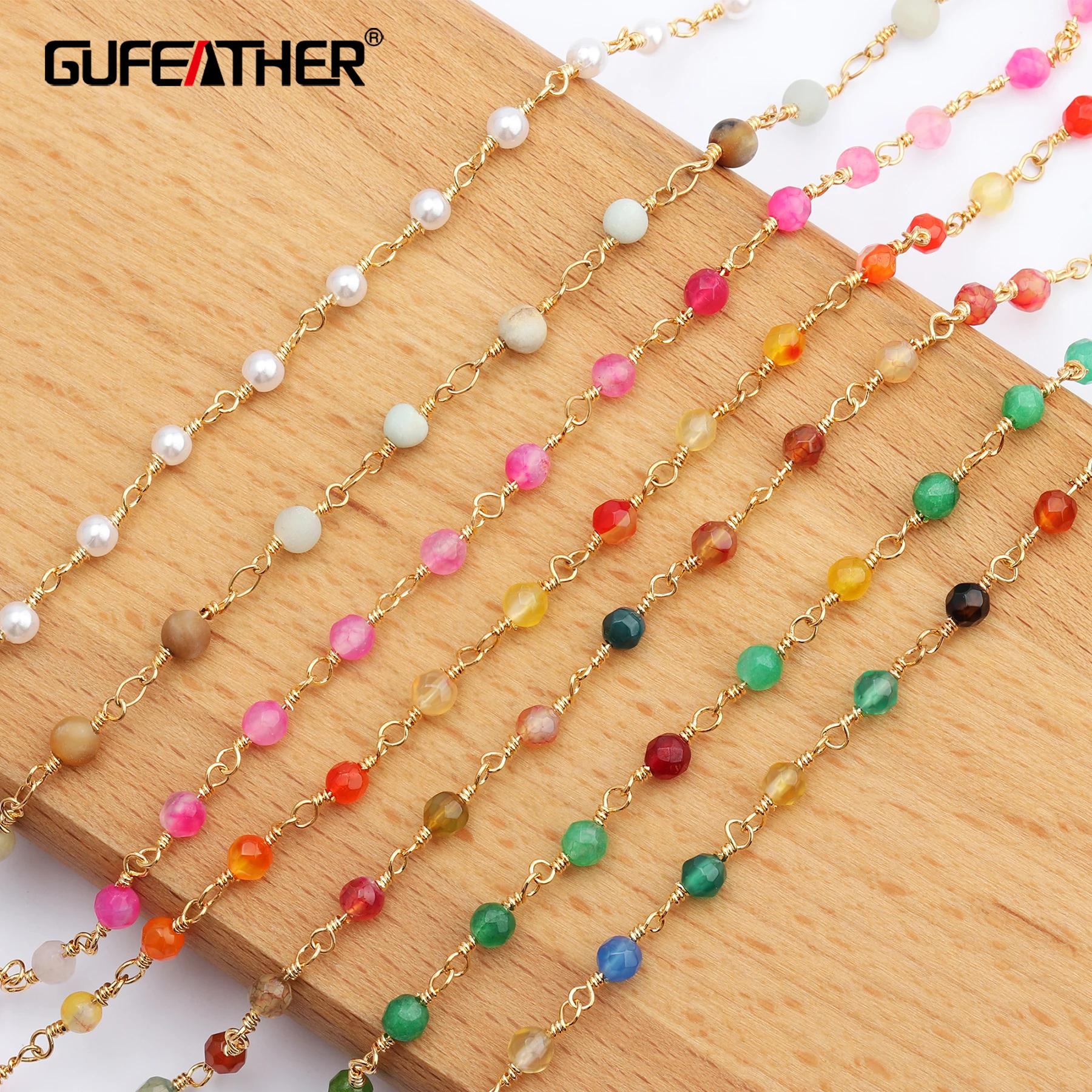 GUFEATHER C47 ювелирные аксессуары diy цепочка из бисера позолоченные 18k 0 3 микрон