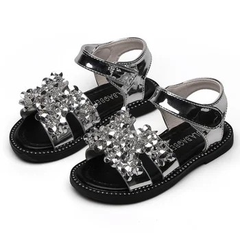 

Summer New Girl Rhineston Sandals Kids Child Fashion Patent Leather Princess Sandals Party Shoe For Girls