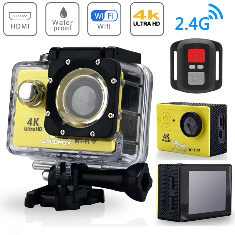 

Action Camera Ultra HD 4K WiFi Remote Control Sports Video Camcorder DVR DV Go Waterproof Pro Camera 2 inch Screen 170D