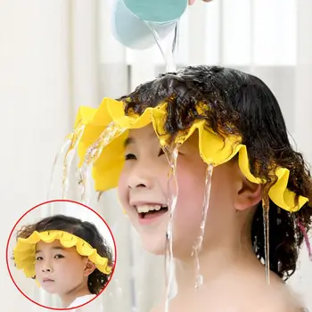

Baby Silicone Shampoo Shower Bathing Cap Adjustable Infants Protection Visor Cap