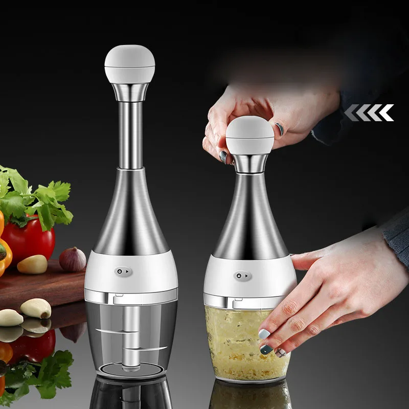 Bowling Shape Garlic Chopper Stainless Steel Food Processor Quick Powerful  Vegetable Shredder Dicer For Meat Fruits Herbs Onions