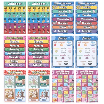 

12Pcs Practical Early Learning Sticker English Letters Recognizing Wall Stickers for Kids Room