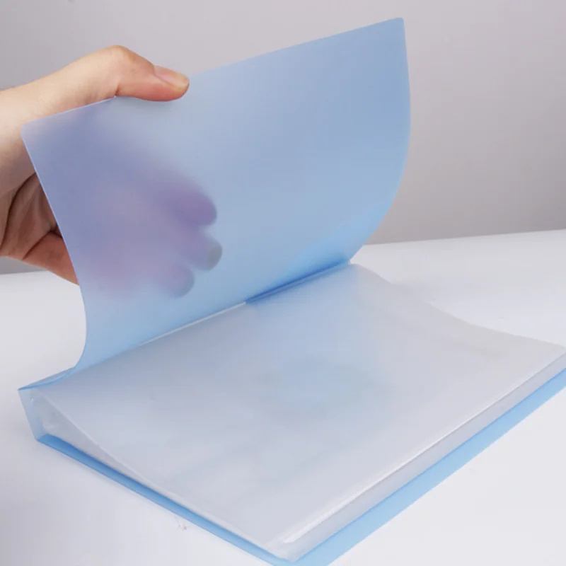 2PCS/Package Plastic File 40/60 Pages List Booklet Insert A5 Folder School Business Office Supplies Storage Documents Paper Clip