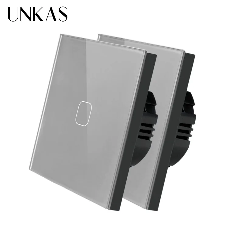 Настенный светильник UNKAS AC220V 1/2/3 Gang 1 Way стандарт ЕС сенсорный выключатель
