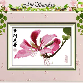 

The bauhinia flower Patterns Counted Cross Stitch 11CT 14CT Cross Stitch Set Wholesale Cross-stitch Kit Embroidery Needlework