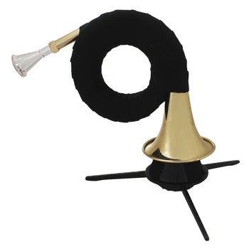 

Hot New Bb Brass Hunting Horn with Carry Bag Stand Cleaning Cloth