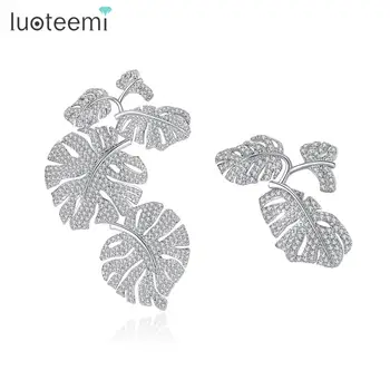 

LUOTEEMI Big Plant Leaves Stud Earrings for Women Girls Unique Fashion Jewellery Dating Christmas Gift Boucle D'Oreille Femme