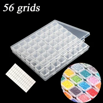 

56 Grid Box 5d Diamond Painting Accessories Tools Storage Box Diamond Painting Drill Storage Box Transparent Container Box