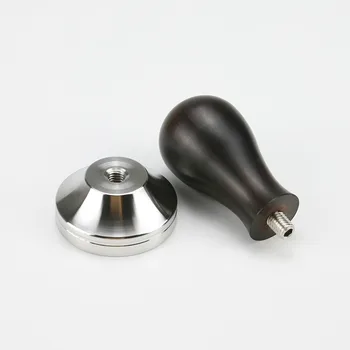 

304 Stainless Steel African Black Wood Handle Coffee Tamper Powder Hammer 41/49/51/53/54/57/57.5/58/58.35mm Coffee Accessories