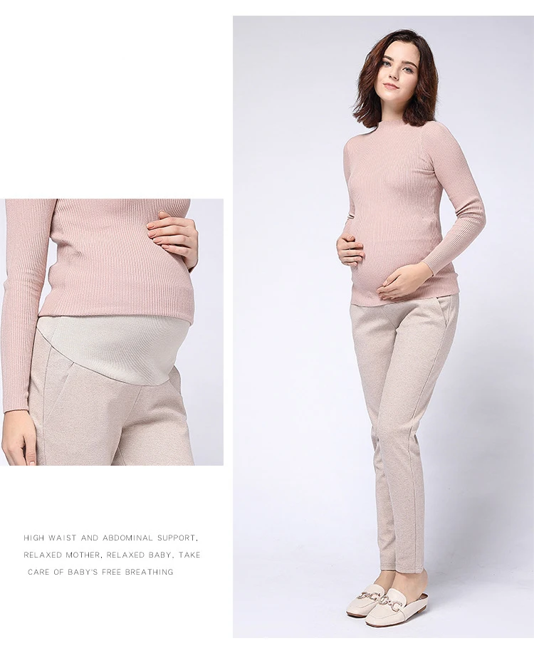 Adjustable Large Size Maternity Pants Loose Trousers Cotton High Waist Elastic Casual Pants Clothes for Pregnant Wome M-XXL
