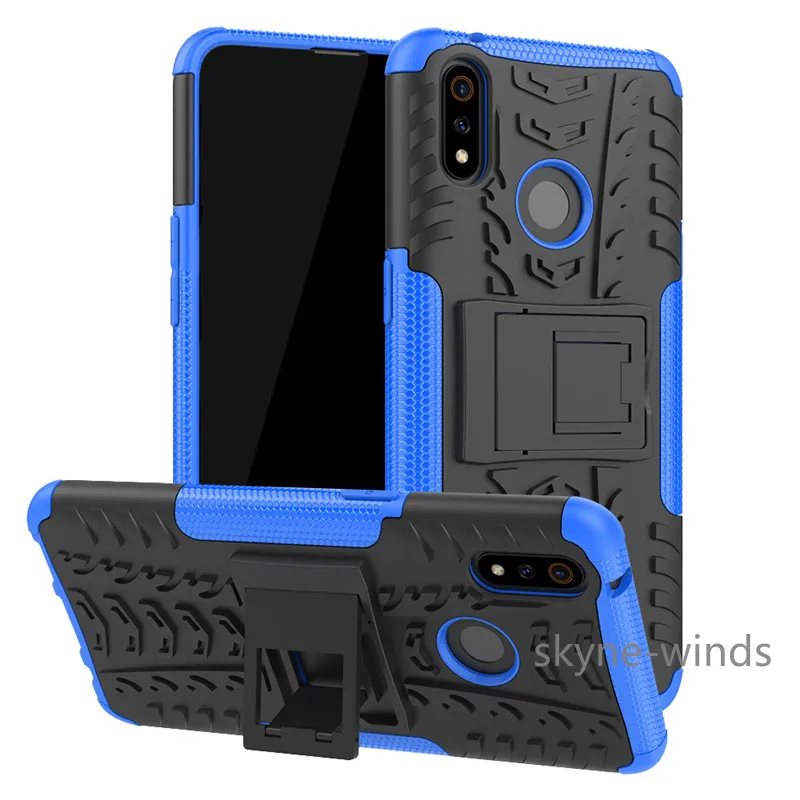 

For OPPO Realme 3 pro case Dual Layer Armor Hybrid Shockproof Back Cover For Realme 3pro / Realme X Lite Stand Rubber Case