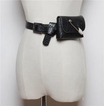 

2019 Alligator Pattern PU Pin Fanny Packs Women Leather Adjustable Waist Belts Bag Mini Money Bags Street Coin Pouch Chest Bag