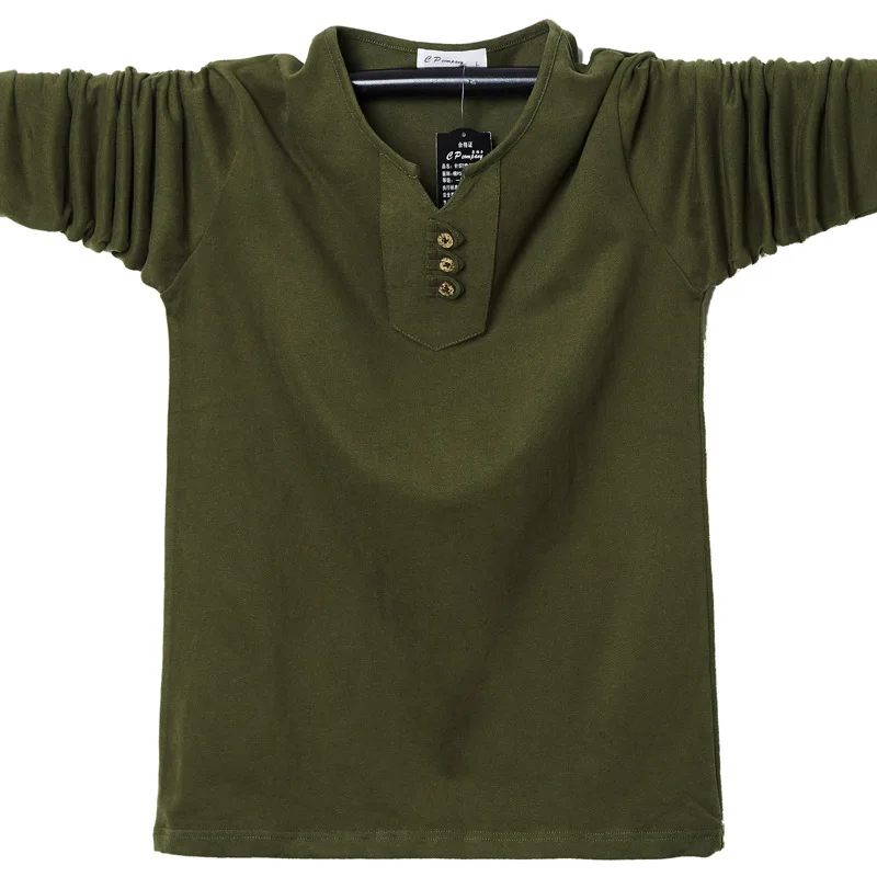 8859 Green Высокое качество чистый цвет плюс размер 4XL 5XL 6XL хлопок Повседневная рубашка поло с длинными рукавами Мужская для молодых мода фиолетовый 120 кг 130 кг - Цвет: 8859 Green