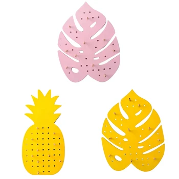 

Cute Wooden Hole Board Storage Shelf with 10 Hooks Pegboard Combination Decorative Wall Hooks Multifunctional Home Organizer