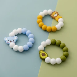 MamiMami – Bracelet de dentition multicolore en Silicone pour bébé, sans BPA, Animal, jouet hochet de qualité alimentaire, 1 pièce 