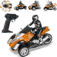 Wireless Radio Control Electric Motorcycle 1:10 Remote Control Vehicle Self Balanced Stunt 3 Wheels Car Outdoor Toys Child Gifts 2