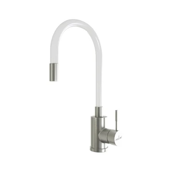 

Смеситель для кухни 35k MIXLINE MLSS-0325 БЕЛЫЙ гибкий силиконовый излив