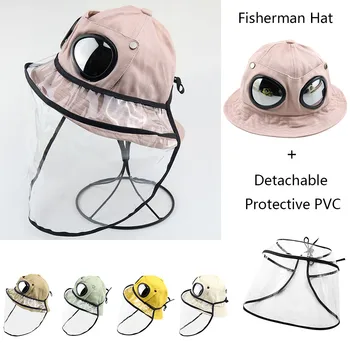

2020 kids caps Anti-spitting Protective Hat Dustproof Cover Kids Boys Girls Fisherman Cap Hat Safety Cap Sun hat Boy Girl Kids