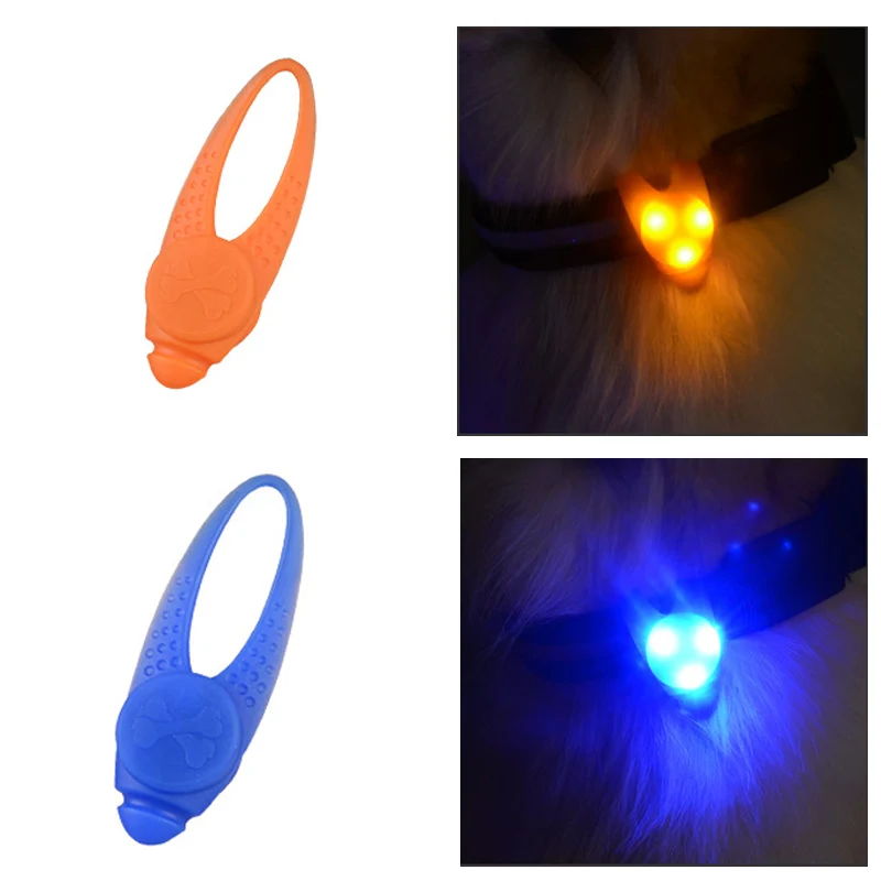 Safety Necklace Luminous Blinking Collar Dog LED Lamp Collars 1Pc Silicone Dog Harness Collar Glowing Pendant 8*2.5cm