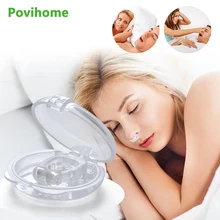 2 uds de silicona magnético Anti ronquidos la nariz anulador de ronquidos Antisnoring dispositivo para dormir Apnea del sueño con el caso D2167