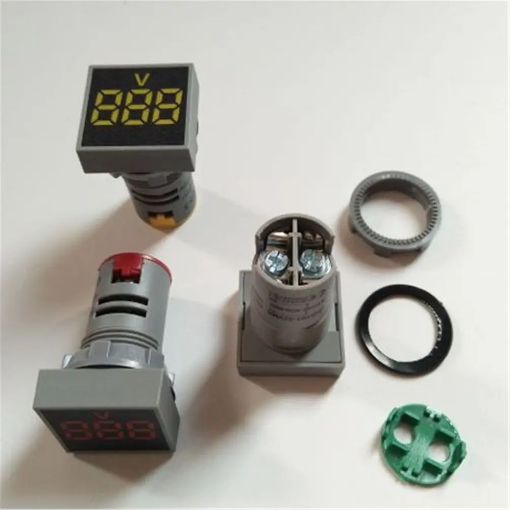 Квадратный AC20-500V светодиодный цифровой вольтметр небольшой и тонкий индикатор сигнала мощный Настольный тестер напряжения метр AD101-22VMS