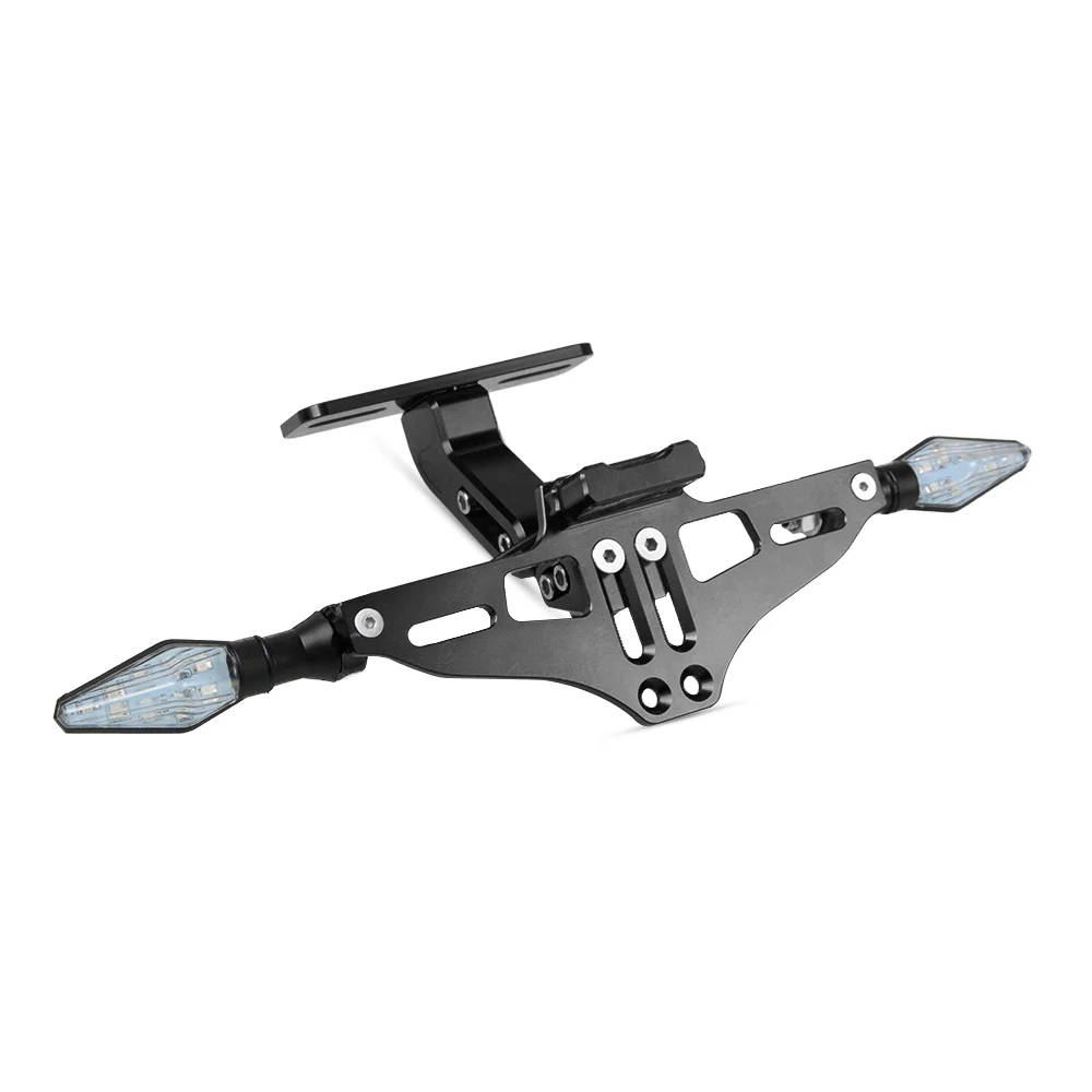Регулируемый угол мотоцикла Алюминий номерной знак рамка для YAMAHA YZF R1 R6 2005 2006 2007 2008 2009 r3 fz1 mt 09 MT07 - Цвет: Темно-серый