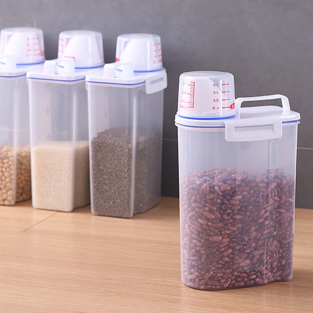 

28*15cm Cereal Dispenser Plastic Food Grain Storage Box Large Thick Kitchen Sorting Rice Food Grain Storage Box