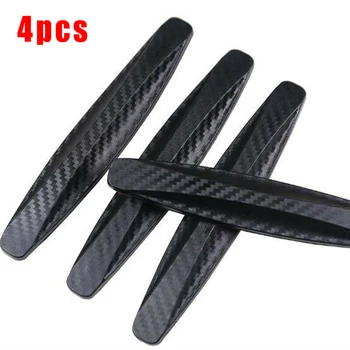 

4 Pcs PVC Carbon Fiber Black Colloid Car Door Edge Gap Guard Scratch Protector Anti-Collision Corner Bumper Strip