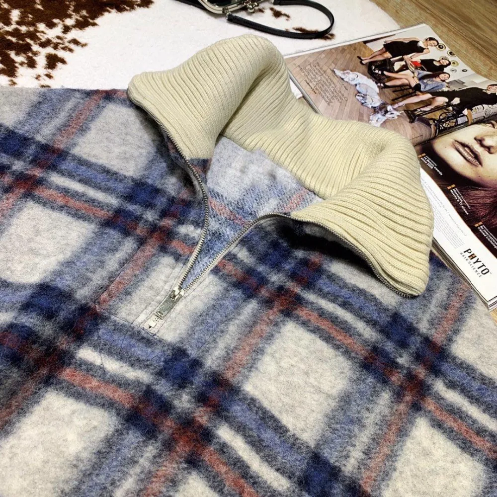 2019FW winner Новая женская Клетчатая Шерстяная Куртка-пальто Женский Свободный плащ верхняя одежда 3 цвета gdnz 9,22