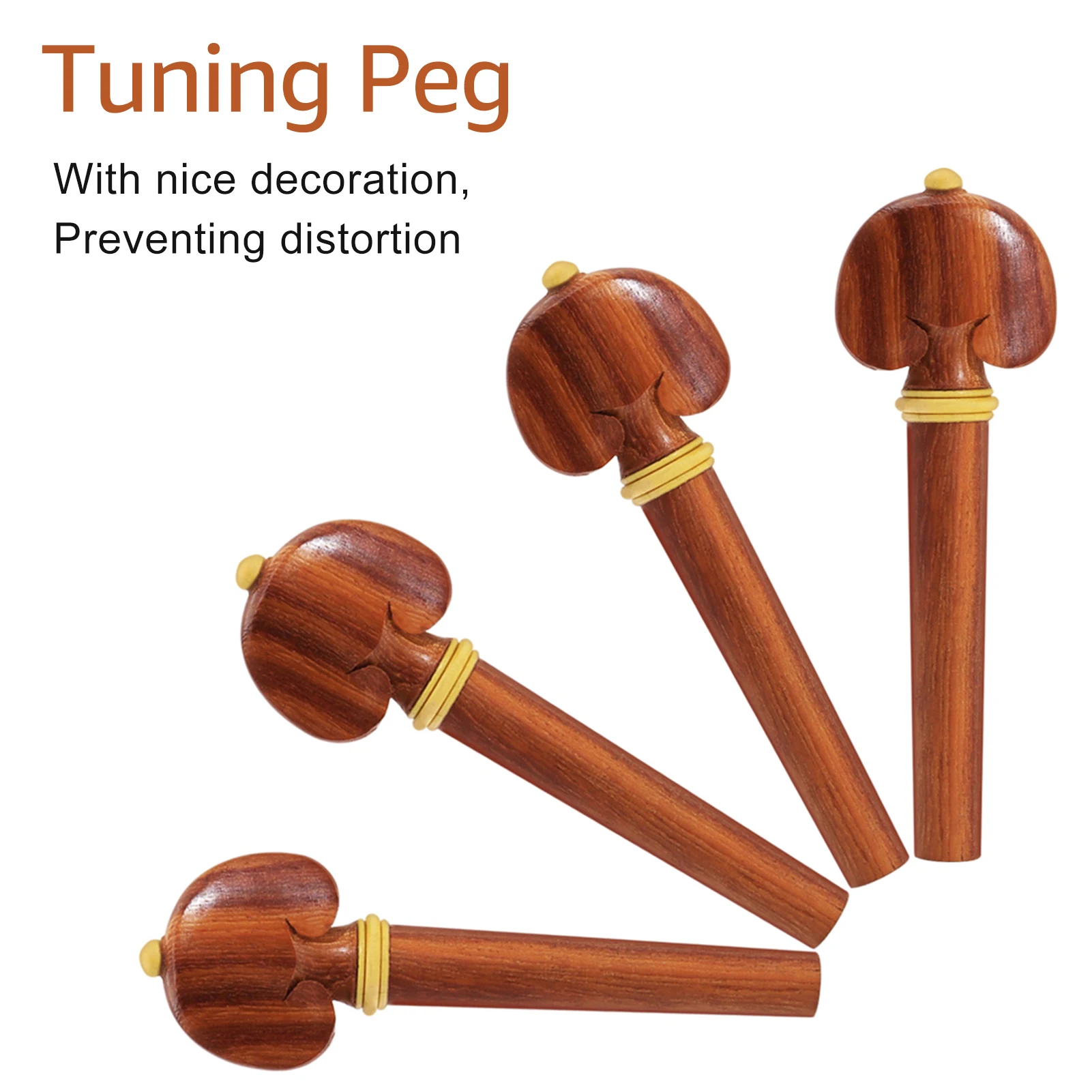 4/4 Violin Accessory Parts Set Red Solid Wood Tailpiece Chin Rest End Pin Tuning Pegs