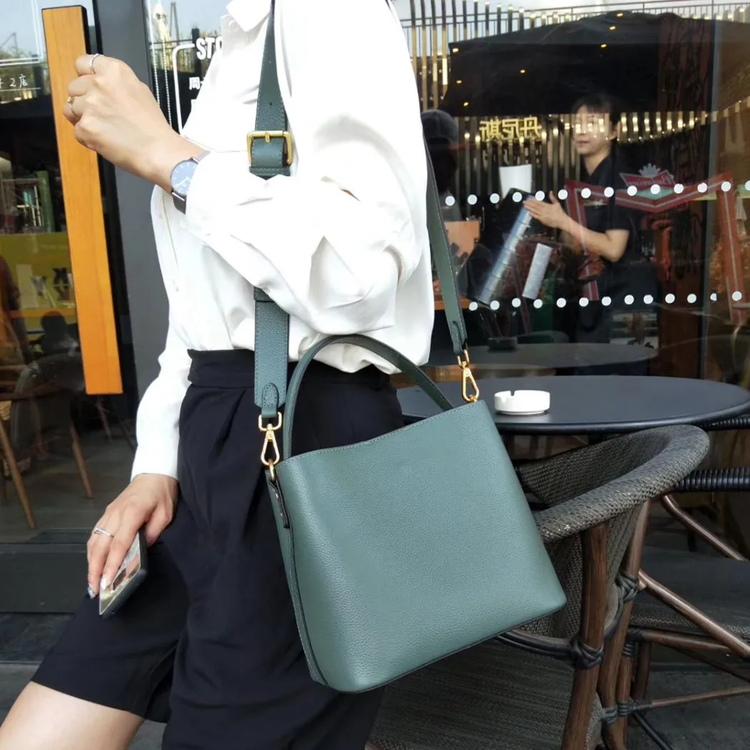 Сумка-мешок в европейском стиле, женская сумка из воловьей кожи, шикарная женская сумка на плечо, супер качество, повседневная сумка-тоут