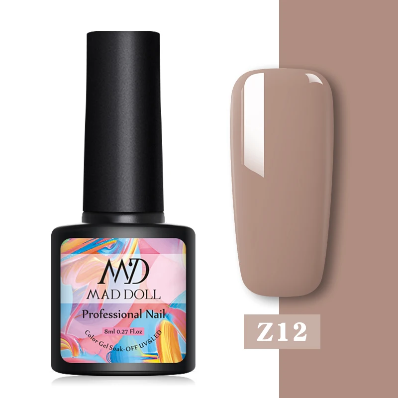 Z12 MAD DOLL, 1 бутылка, 8 мл, Гель-лак для ногтей, золотой, розовый, фиолетовый цвет, яркие блестки, УФ-лак для ногтей, Гель-лак для дизайна ногтей - Цвет: Z12