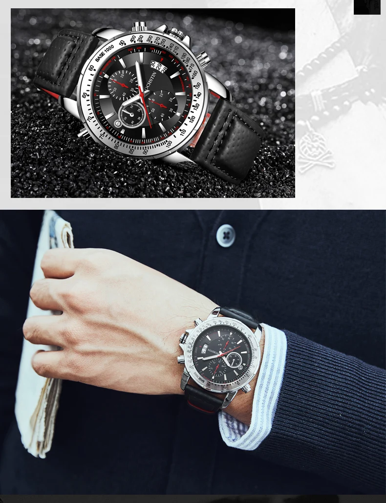 New OCHSTIN Mens Pilot Watch Military Wristwatches For Men  Sports Chronograph Waterproof Nylon Leather Quartz Male Clock