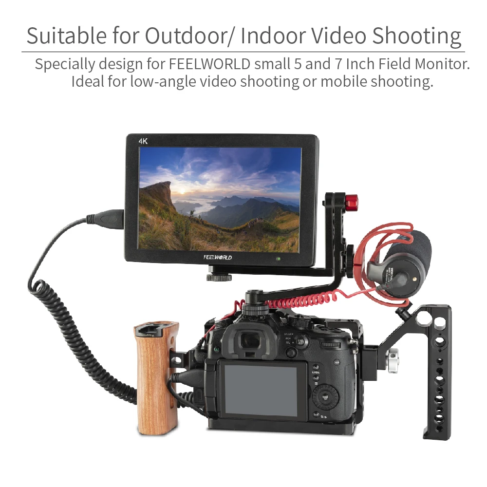 Feelworld двойной L наклона рычаг Алюминий для Feelworld FW279S F5 FW568 FW279 F570 T7 DSLR камера полевой монитор стабилизатор Gimbal