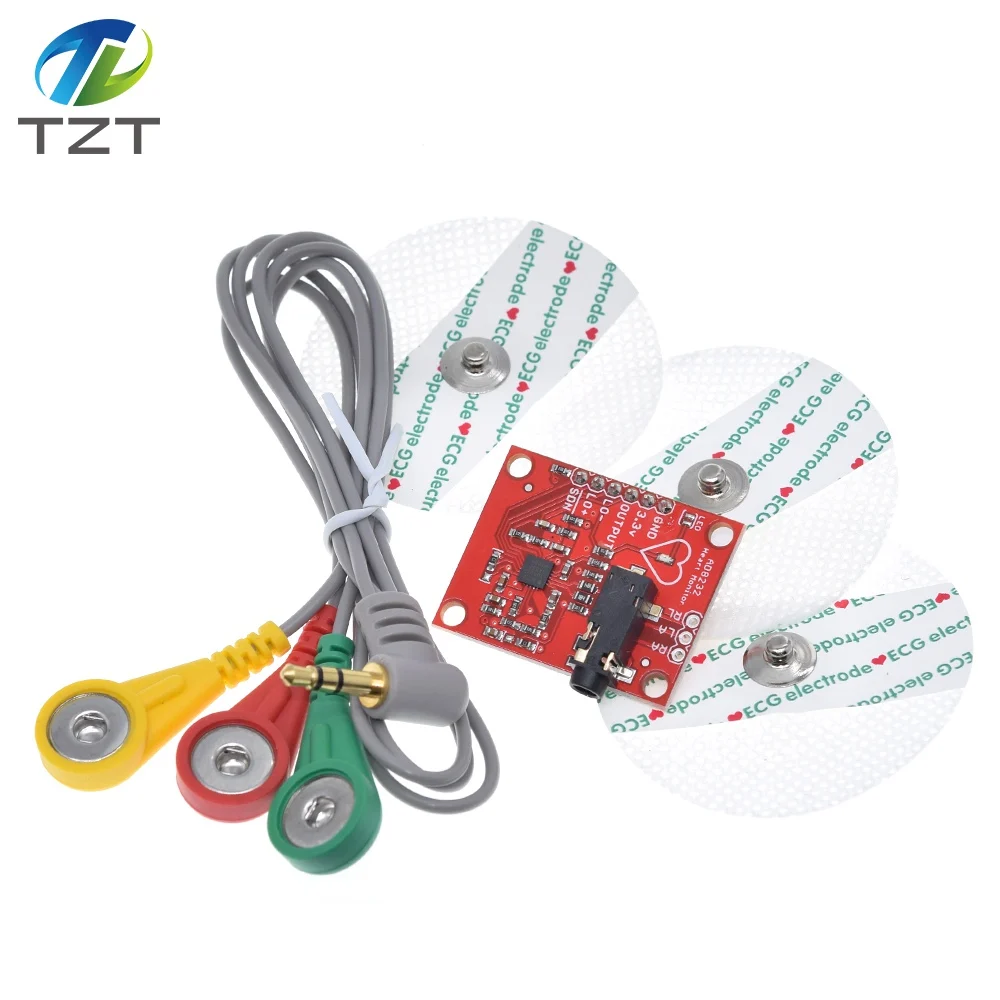 TZT ЭКГ модуль AD8232 измерение показателей ЭКГ Пульс сердце ЭКГ мониторинг сенсор модуль комплект для Arduino