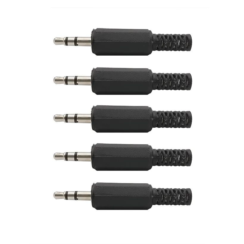 2/5/10/20 Stück schwarzes Kunststoffgehäuse 3,5 mm Audio-Stereo-Stecker Klinkenstecker Lötkopfhörer-Verlängerungskabel 3,5 mm Stecker-Adapter – Detail 2